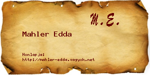Mahler Edda névjegykártya